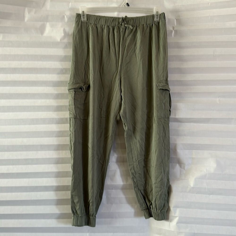 Art Class Olive Green Cargo Joggers Size XXL Elastic Waist Rayon Pants
